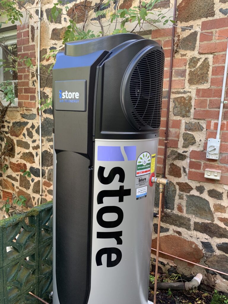 iStore 270L heat pump hot water system installed in the Perth Hills by Banrock Plumbing